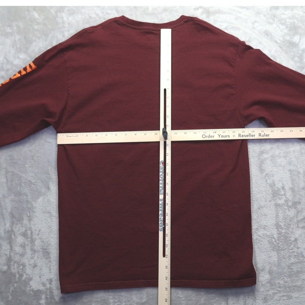 Virginia Tech Hokies Long Sleeve T-Shirt Maroon Men's L Hokie Bird - Picture 4 of 6